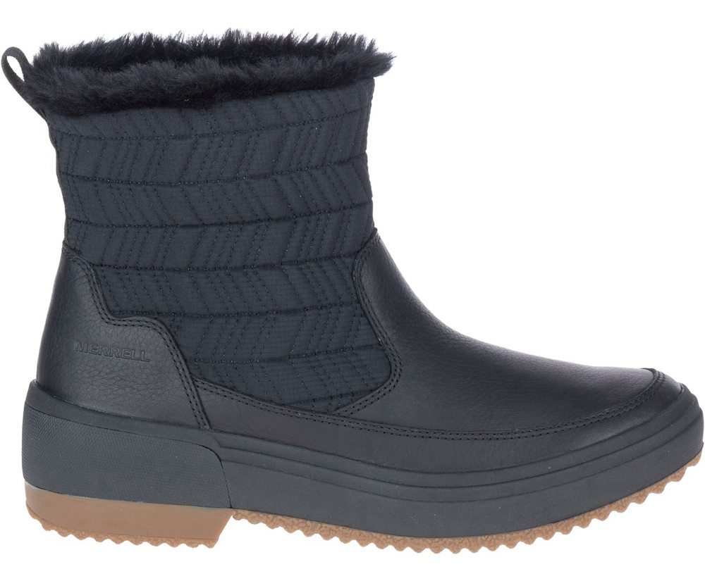 Merrell Boots Black - Haven Bluff Polar Waterproof - Womens 46SOZAQEY